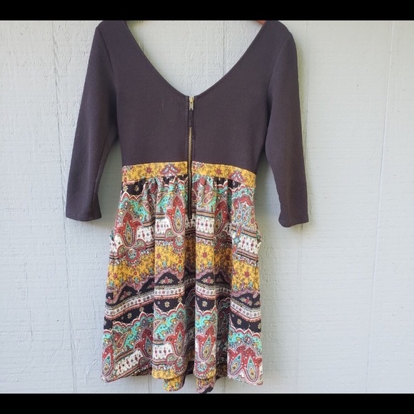 Maeve Anthropologie Fit Flare V Neckline Dress 8 - Picture 2 of 6